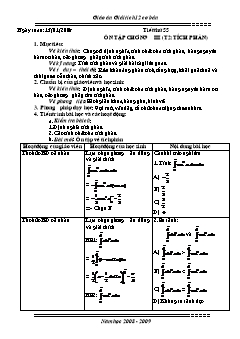 Bài giảng môn Giải tích lớp 12 - Tiết thứ 55: Ôn tập chương III (tiết 2: Tích phân)