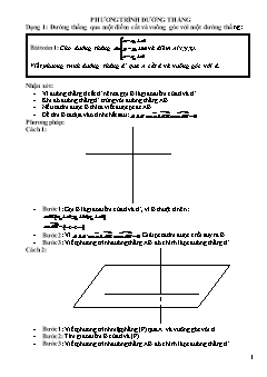 Bài giảng môn Hình học khối 12 - Phương trình đường thẳng