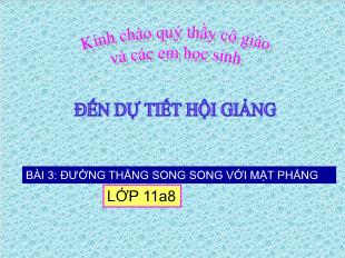 Bài giảng môn Hình khối 11 Bài 3: đường thẳng song song với mặt phẳng