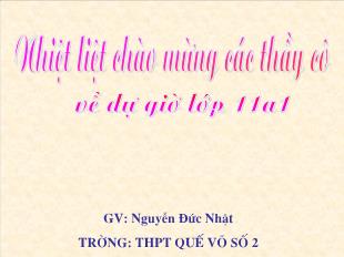 Bài giảng môn Hình khối 11 Bài 4: Hai mặt phẳng song song