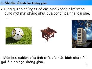 Bài giảng môn Hình khối 11: Đại cương về đường thẳng và mặt phẳng