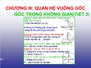 Bài giảng môn Hình khối 11: Góc của hai mặt phẳng