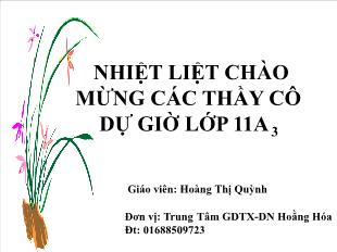 Bài giảng môn Hình khối 11 tiết 56: Hai mặt phẳng song song