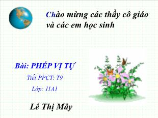 Bài giảng môn Hình khối 11 tiết 9: Phép vị tự