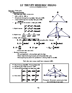 Bài giảng môn Hình lớp 12 - Lý thuyết hình học phẳng