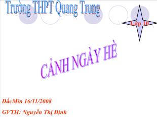 Bài giảng môn Ngữ văn 10 - Cảnh ngày hè - Nguyễn Thị Định
