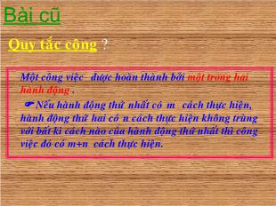 Bài giảng môn Toán học lớp 11 - Bài 1: Quy tắc đếm