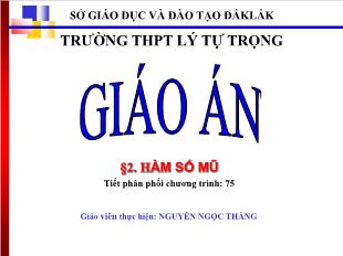 Bài giảng môn Toán học lớp 11 - Bài 2: Hàm số mũ