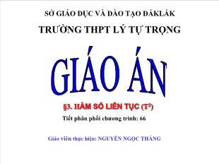 Bài giảng môn Toán học lớp 11 - Bài 3: Hàm số liên tục (tiết 2)