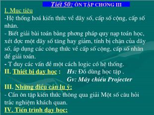 Bài giảng môn Toán học lớp 11 - Tiết 50: Ôn tập chương III