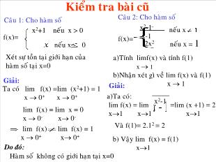 Bài giảng môn Toán học lớp 11 - Tiết 65: Hàm số liên tục