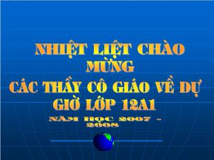 Bài giảng môn Toán học lớp 12 - Phương trình mặt cầu