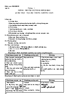 Bài giảng môn Toán lớp 12 - Chương 3: Phương pháp tọa độ trong không gian