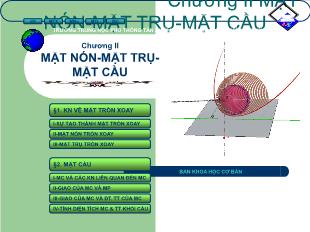 Bài giảng môn Toán lớp 12 - Khái niệm về mặt tròn xoay