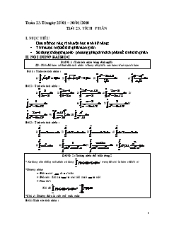 Bài giảng môn Toán lớp 12 - Tiết 23: Tích phân