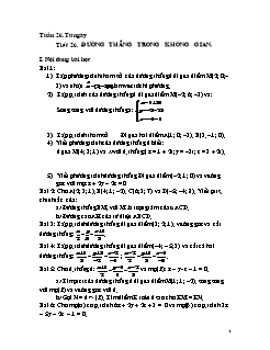 Bài giảng môn Toán lớp 12 - Tiết 26: Đường thẳng trong không gian