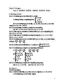 Bài giảng môn Toán lớp 12 - Tiết 27: Đường thẳng trong không gian