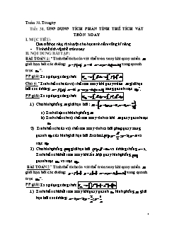 Bài giảng môn Toán lớp 12 - Tiết 31: Ứng dụng tích phân tính thể tích vật tròn xoay