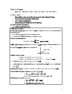 Bài giảng môn Toán lớp 12 - Tiết 33: Những bài tập cơ bản về số phức