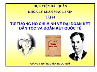 Bài giảng Tư tưởng Hồ Chí Minh về đại đoàn kết dân tộc và đoàn kết quốc tế
