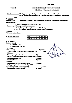 Bài kiểm tra 1 tiết chương I (Hình học 12 tiết 11 - Chương trình chuẩn)
