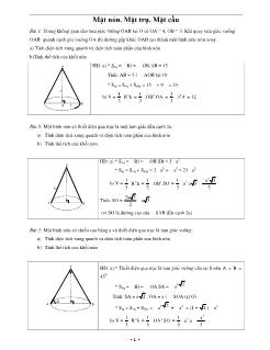 Bài tập khối trụ nón cầu