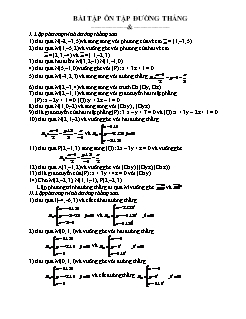 Bài tập ôn tập đường thẳng