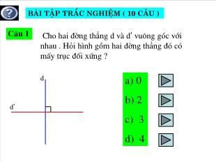 Bài tập trắc nghiệm Phép biến hình