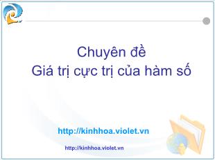 Chuyên đề Giá trị cực trị của hàm số