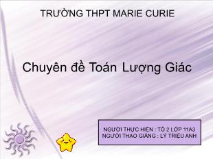 Chuyên đề Toán Lượng Giác