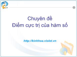 Chuyên đề về Điểm cực trị của hàm số