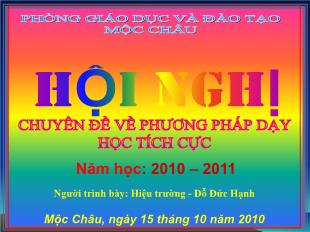 Chuyên đề về phương pháp dạy học tích cực