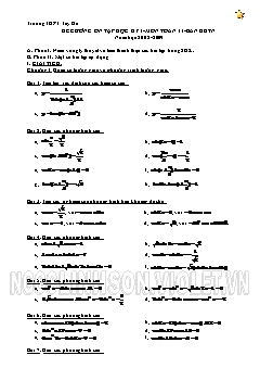 Đề cương ôn tập học kỳ I-Môn toán 11-ban khoa học tự nhiên năm học 2008-2009