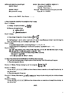 Đề & đáp án Kiểm tra chất lượng học kỳ I môn thi: Toán lớp 11 - Đề số 32