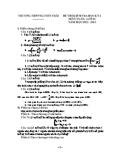 Đề & đáp án Kiểm tra chất lượng học kỳ I môn thi: Toán lớp 11 - Đề số 18