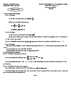 Đề & đáp án Kiểm tra chất lượng học kỳ I môn thi: Toán lớp 11 - Đề số 21