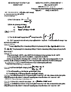 Đề & đáp án Kiểm tra chất lượng học kỳ I môn thi: Toán lớp 11 - Đề số 4