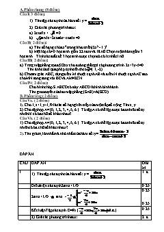 Đề & đáp án Kiểm tra chất lượng học kỳ I môn thi: Toán lớp 11 - Đề số 29