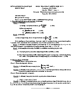 Đề & đáp án Kiểm tra chất lượng học kỳ I môn thi: Toán lớp 11 - Đề số 1