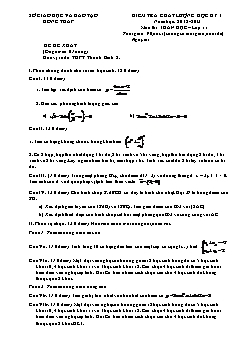Đề & đáp án Kiểm tra chất lượng học kỳ I môn thi: Toán lớp 11 - Đề số 23