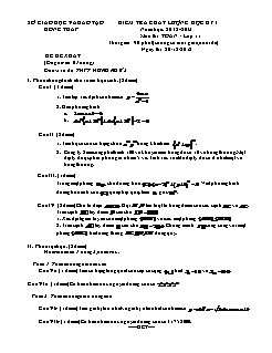Đề & đáp án Kiểm tra chất lượng học kỳ I môn thi: Toán lớp 11 - Đề số 8