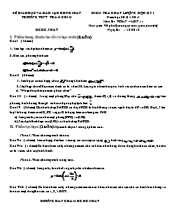 Đề & đáp án Kiểm tra chất lượng học kỳ I môn thi: Toán lớp 11 - Đề số 24