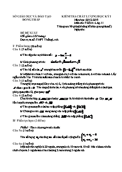 Đề & đáp án Kiểm tra chất lượng học kỳ I môn thi: Toán lớp 11 - Đề số 26