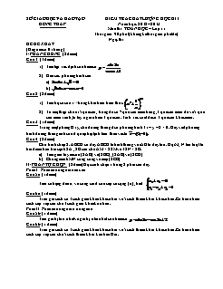 Đề & đáp án Kiểm tra chất lượng học kỳ I môn thi: Toán lớp 11 - Đề số 31