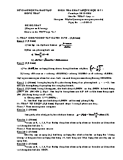 Đề & đáp án Kiểm tra chất lượng học kỳ I môn thi: Toán lớp 11 - Đề số 11