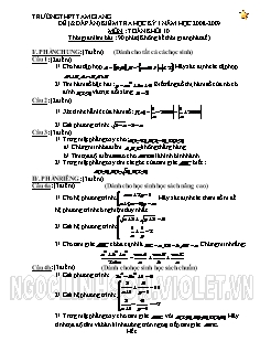 Đề (&đáp án) kiểm tra học kỳ I môn: Toán khối 10