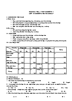 Đề kiểm tra 1 tiết chương I lớp 12 chương trình chuẩn