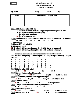 Đề kiểm tra 1 tiết Đại số: 10 - Đề 2