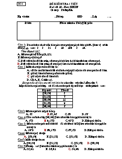 Đề kiểm tra 1 tiết Đại số: 10 - Đề 4