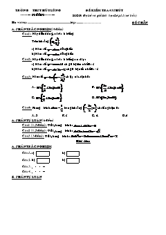 Đề kiểm tra 45 phút môn: đại số và giải tích học lớp 11 (cơ bản)